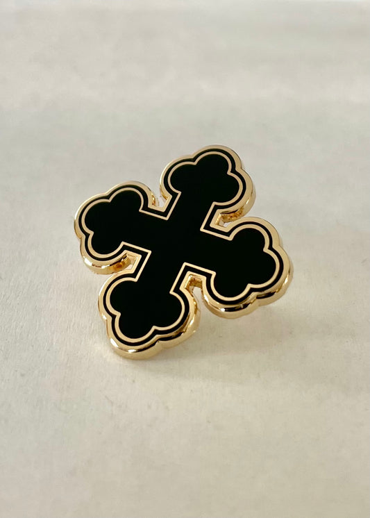 Hard Enamel Round Coptic Cross Pins