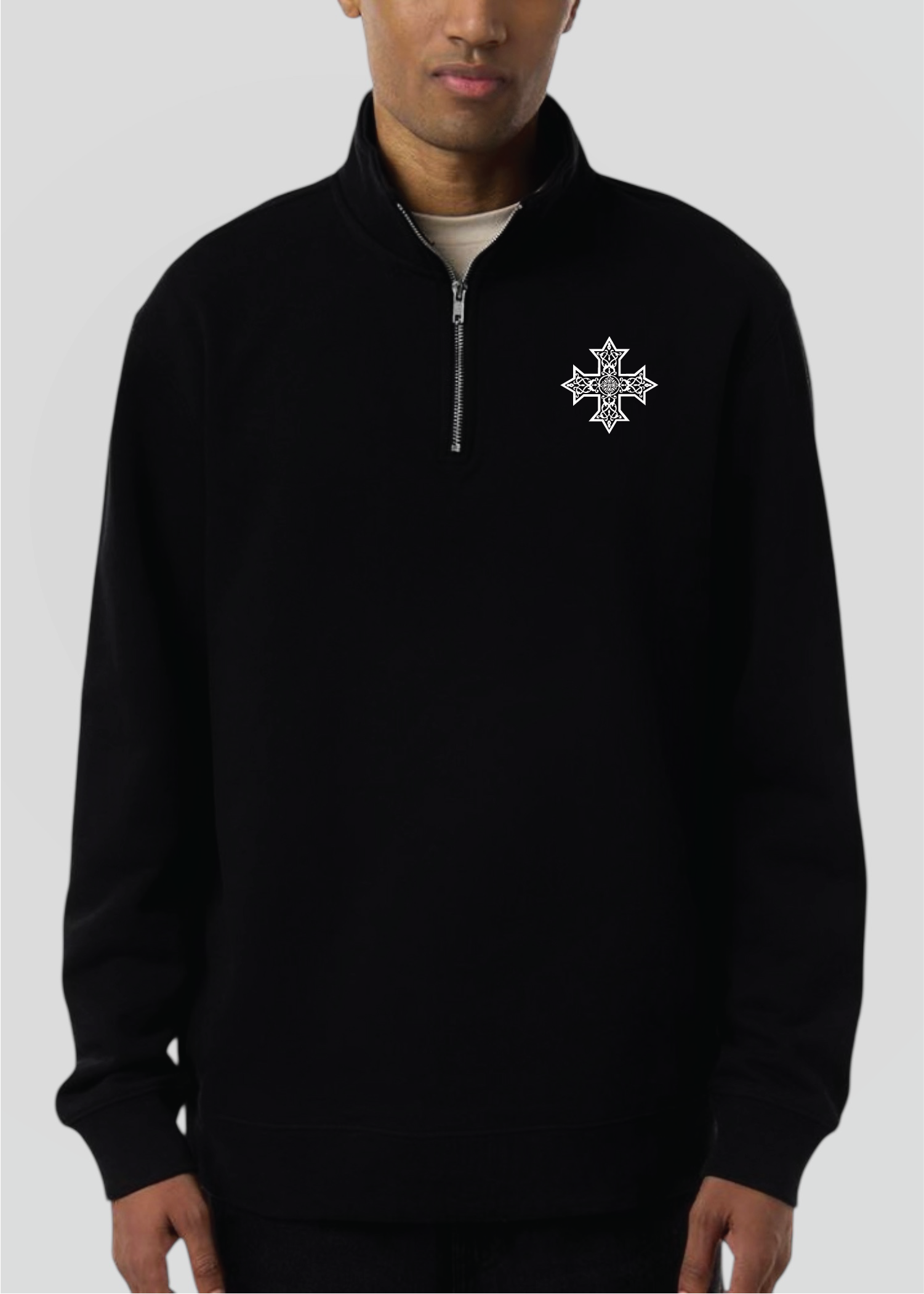 [DEAL QUARTER-ZIP] Embroidered Coptic Cross Quarter-Zip Sweatshirts