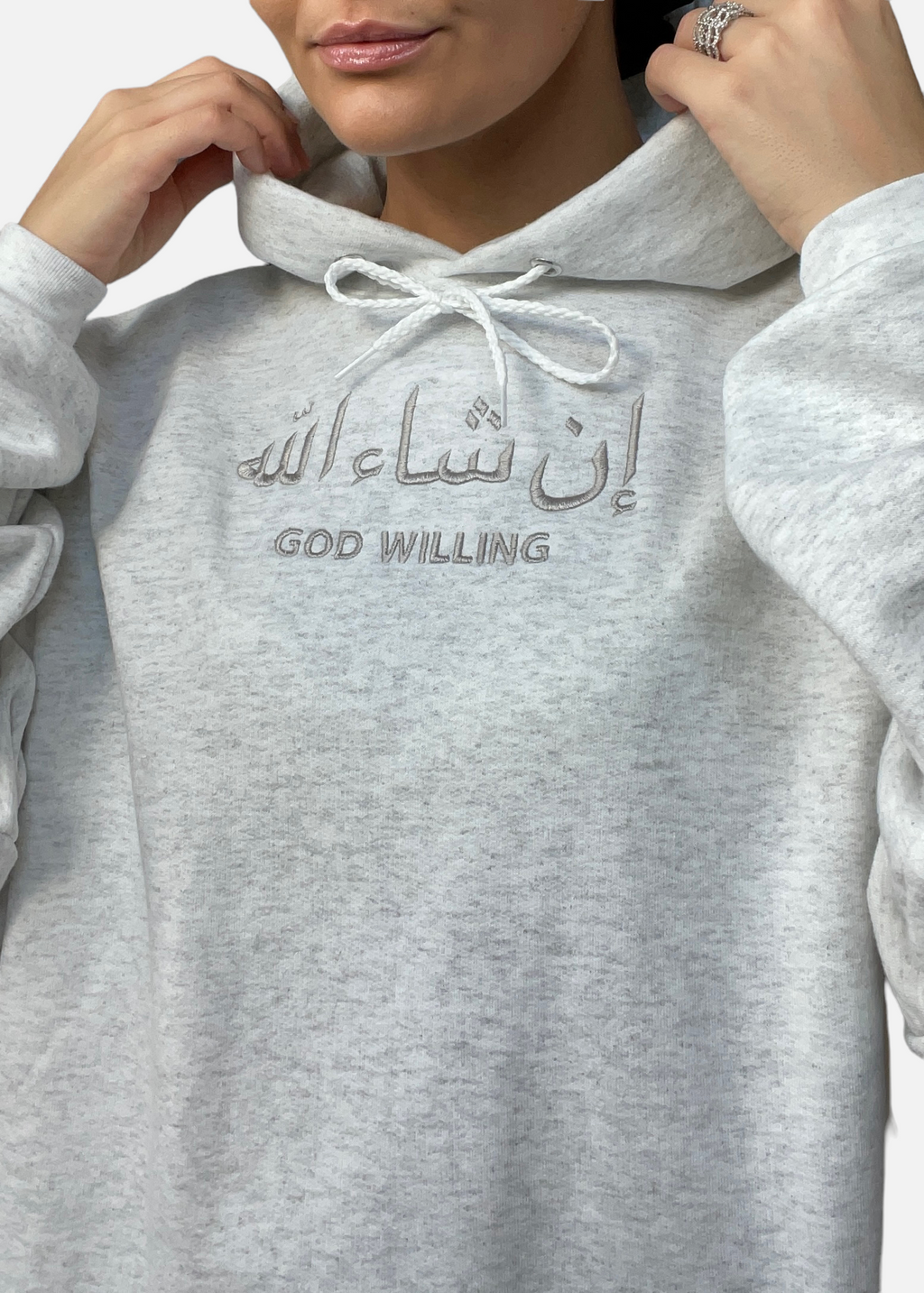 Embroidered Arabic and English God Willing/Inshallah Sweatshirts