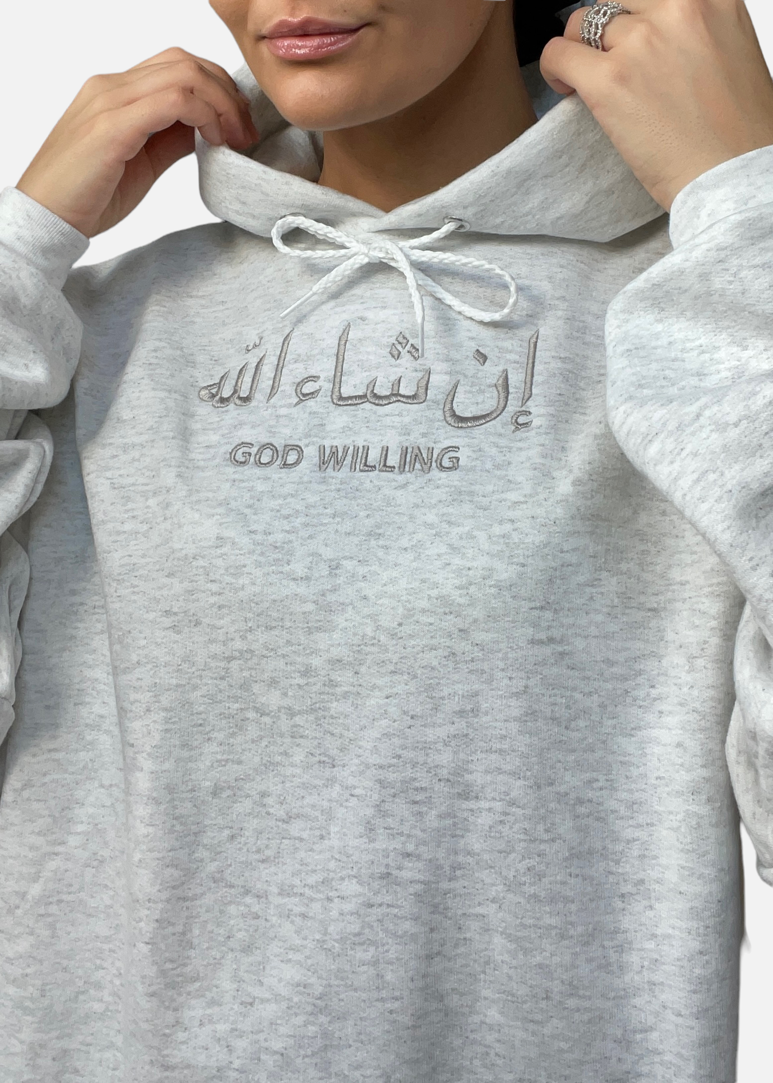 Embroidered Arabic and English God Willing/Inshallah Sweatshirts