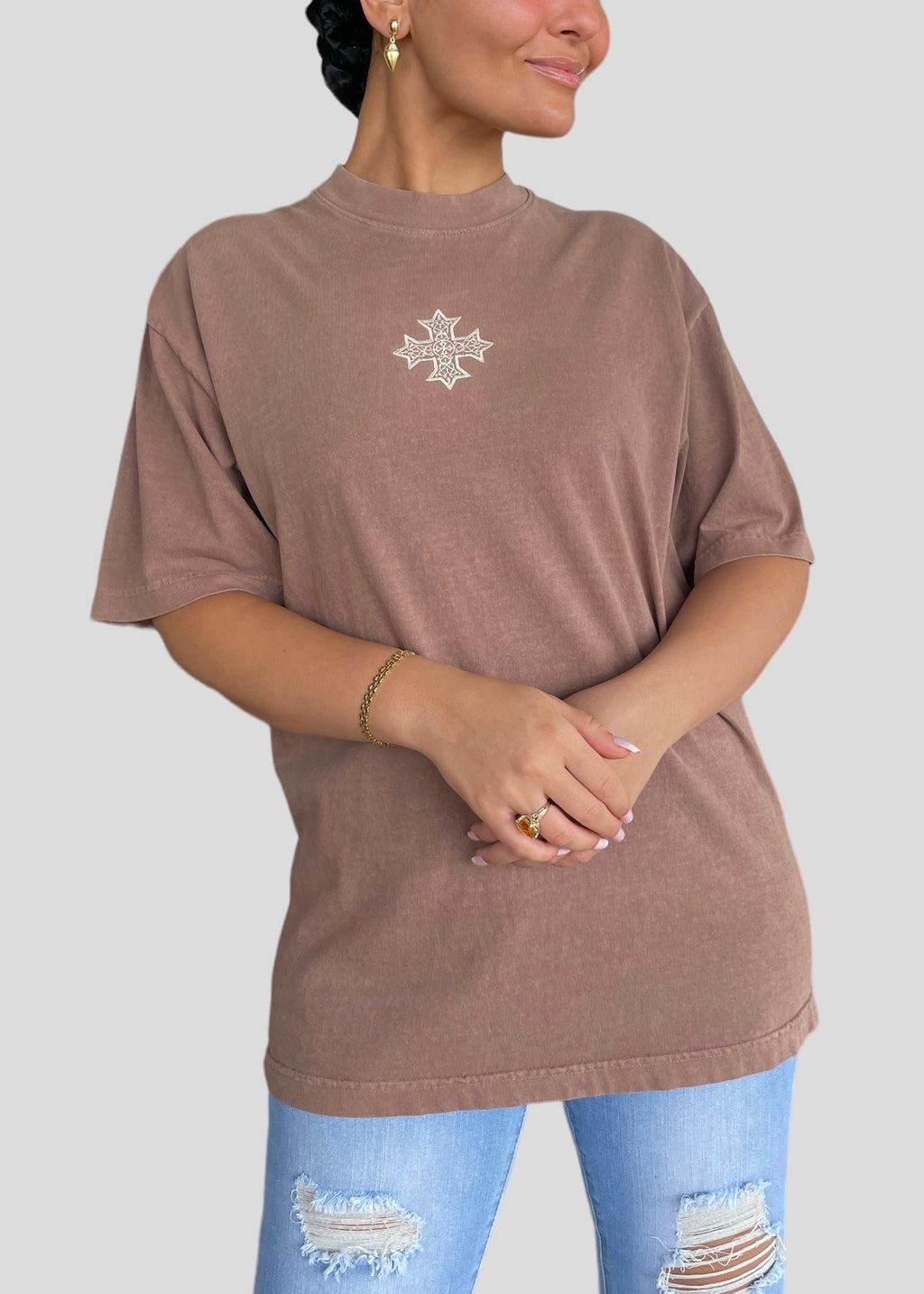[DEAL TEE] Embroidered Classic Coptic Cross Tee
