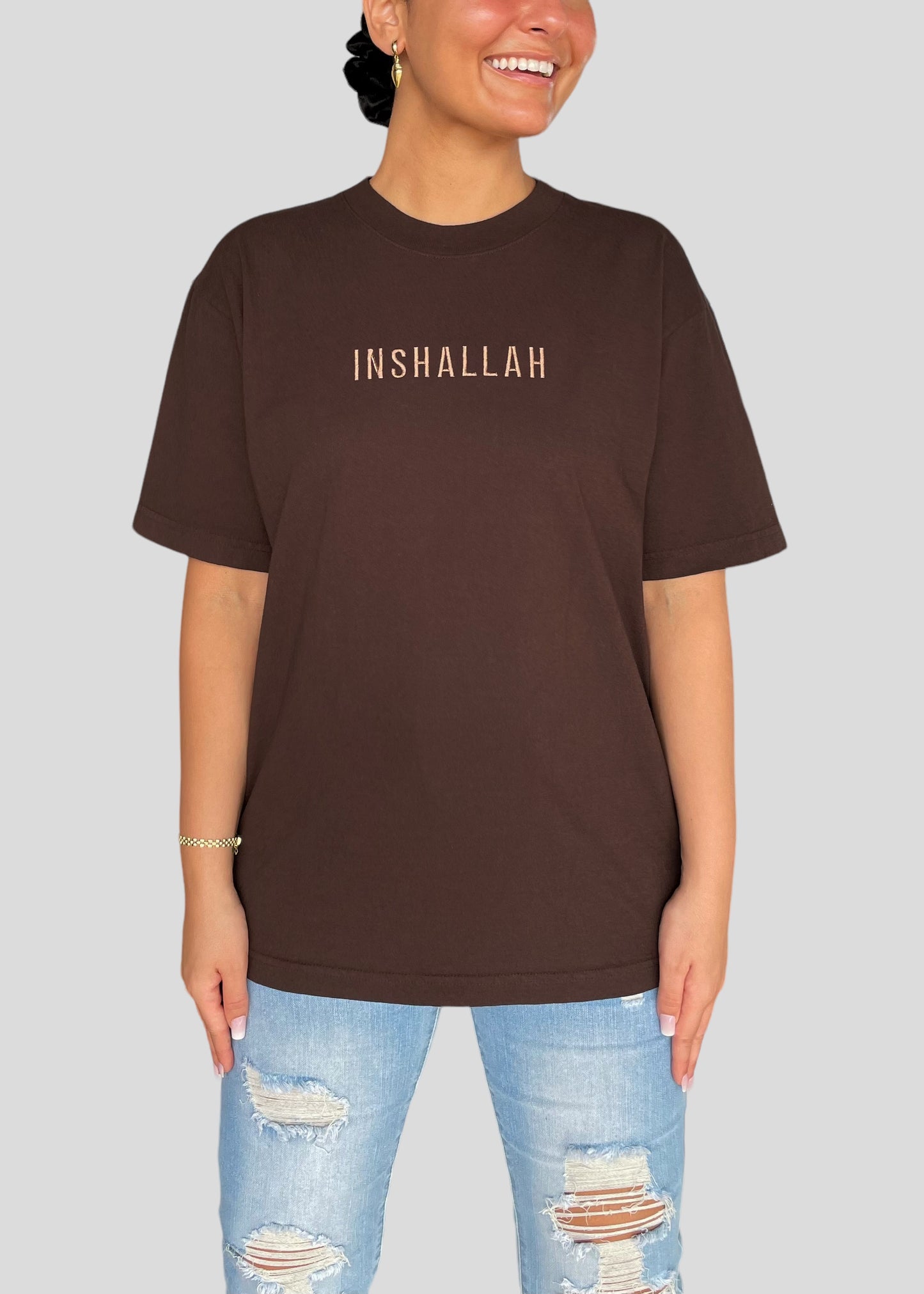 Embroidered Inshallah T-Shirts