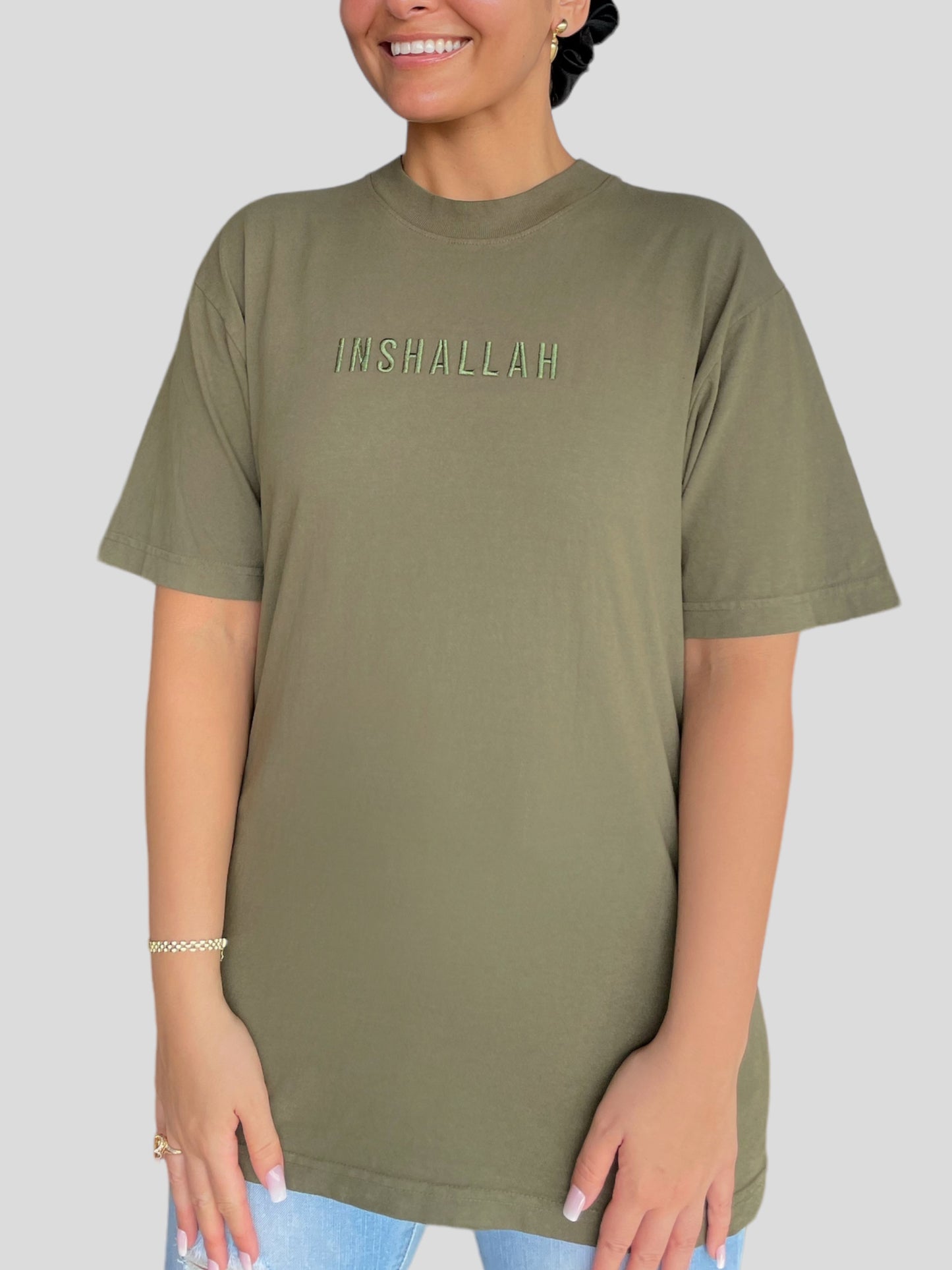 Embroidered Inshallah T-Shirts