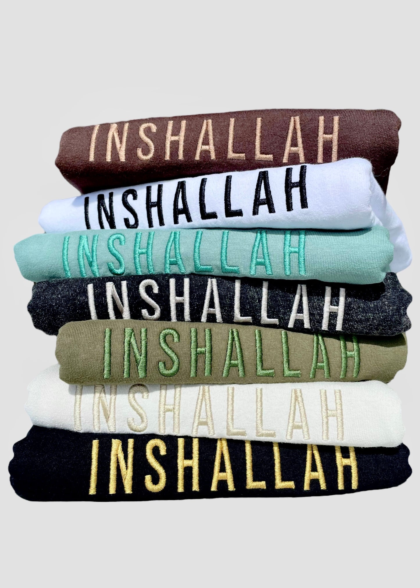 Embroidered Inshallah T-Shirts