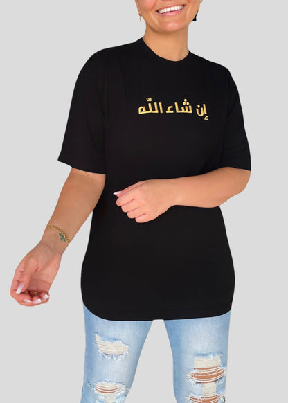 [READY TO SHIP] Embroidered Arabic Inshallah T-Shirts