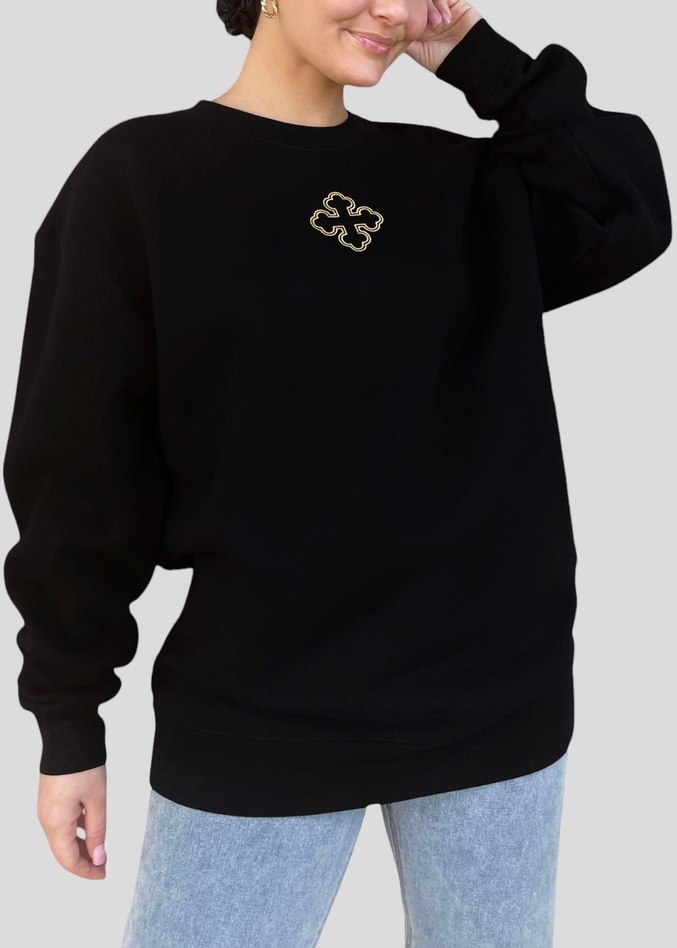 Embroidered Round Coptic Cross Sweatshirts