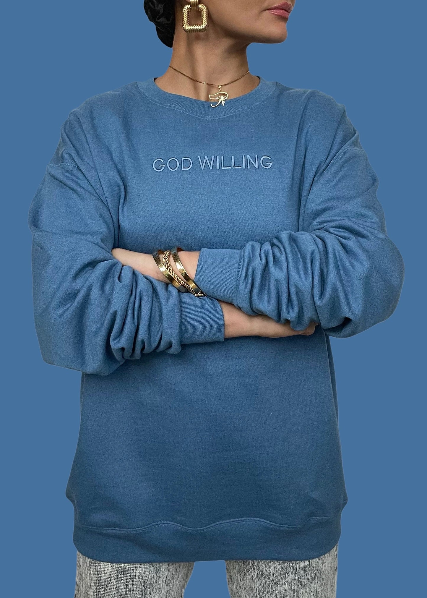 [READY TO SHIP] Embroidered God Willing Sweatshirts