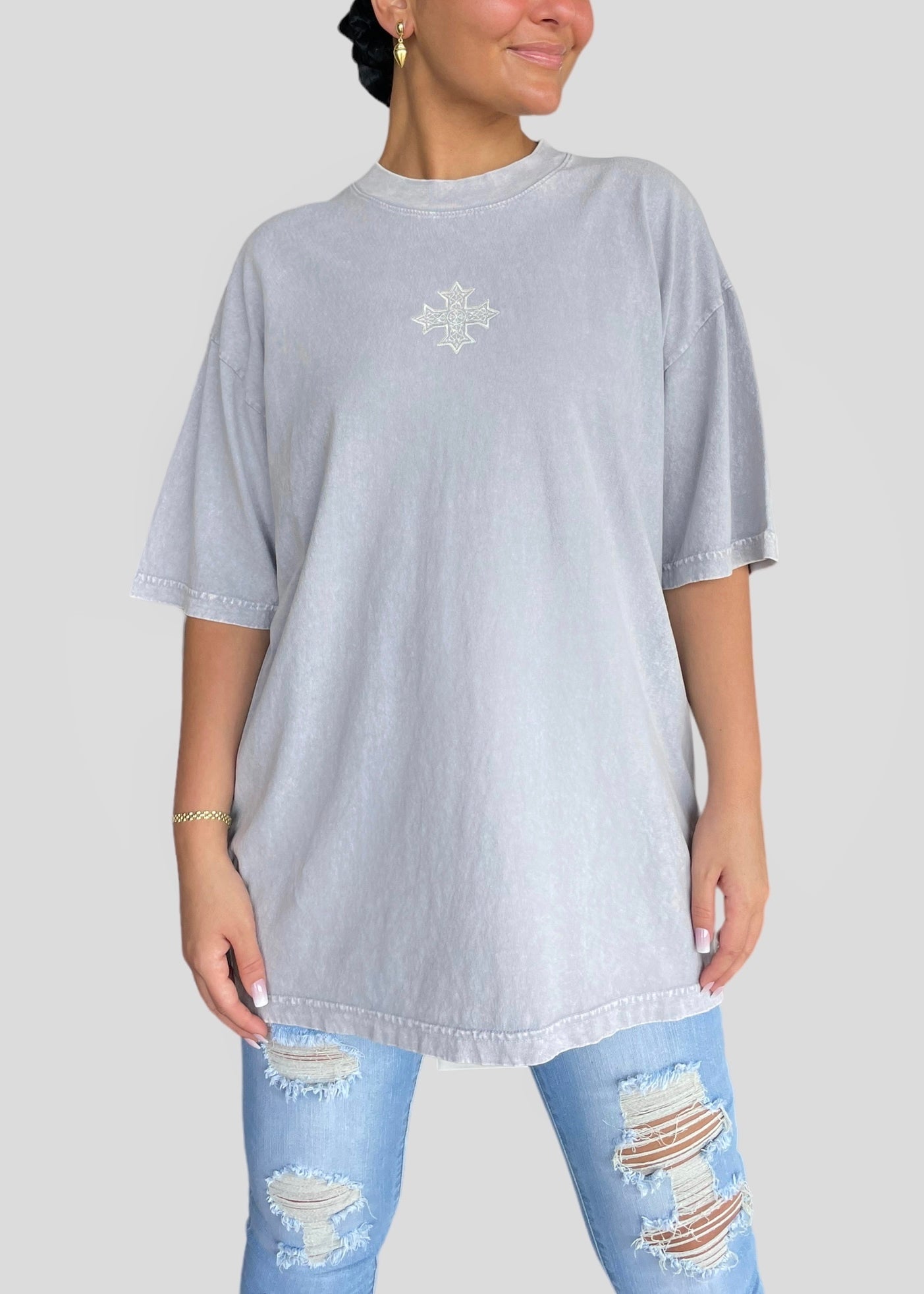 [DEAL TEE] Embroidered Classic Coptic Cross Tee