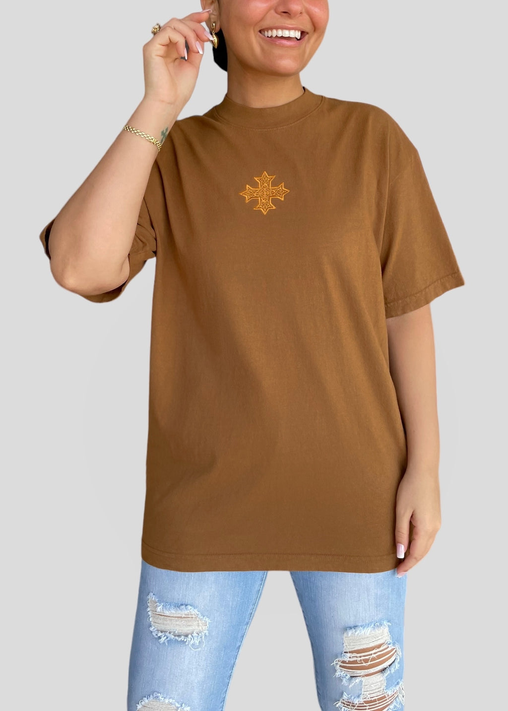 [DEAL TEE] Embroidered Classic Coptic Cross Tee