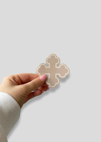 Round Coptic Cross Vinyl Sticker