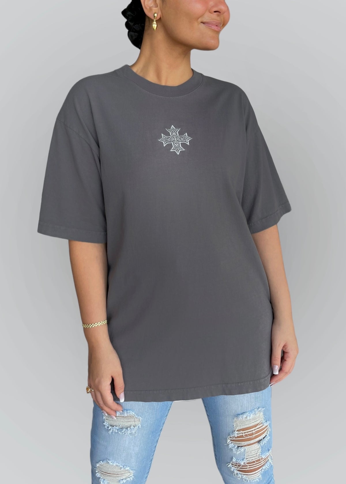 [DEAL TEE] Embroidered Classic Coptic Cross Tee