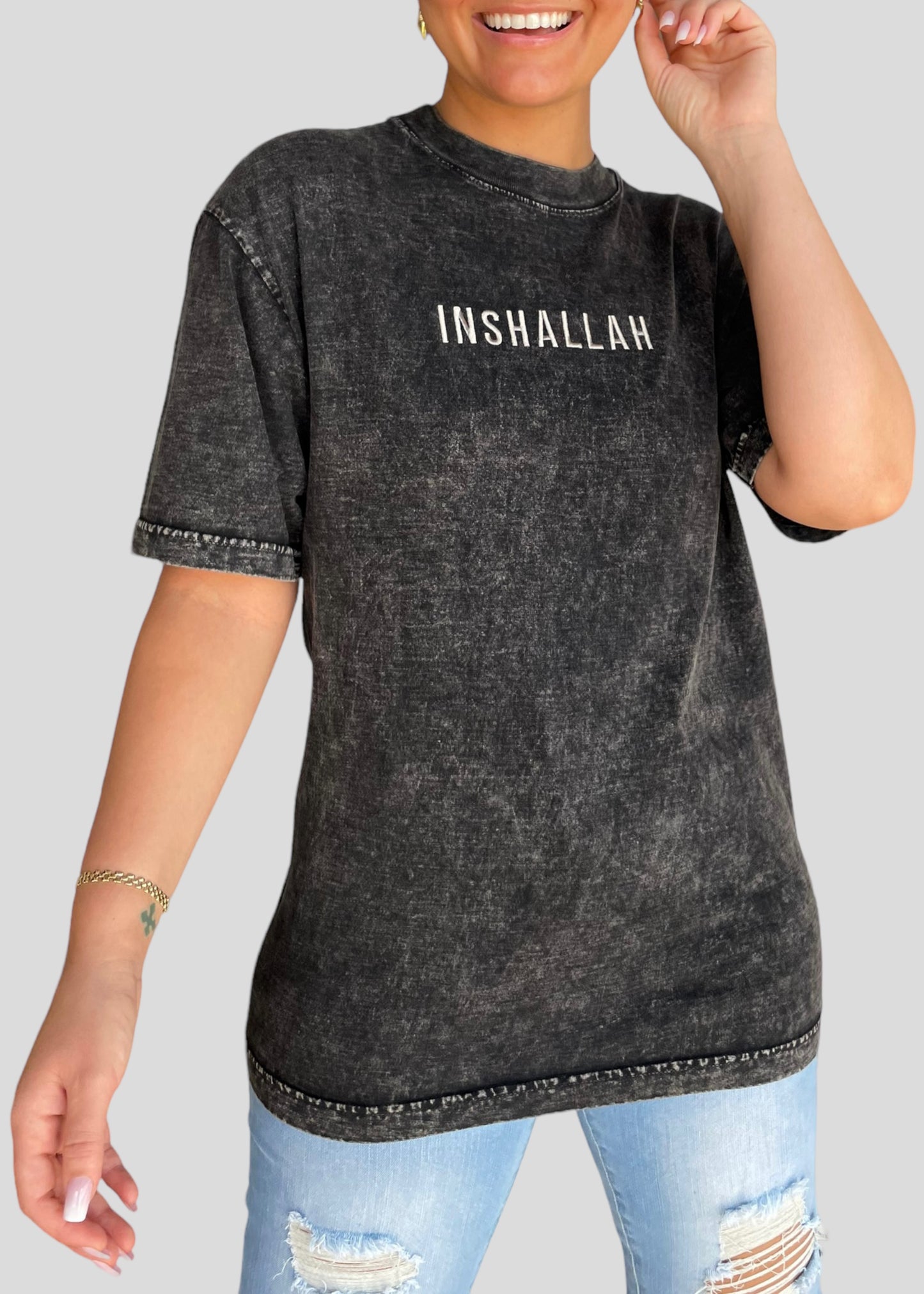 Embroidered Inshallah T-Shirts