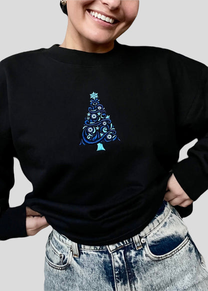 Embroidered Evil Eye Christmas Tree Sweatshirts