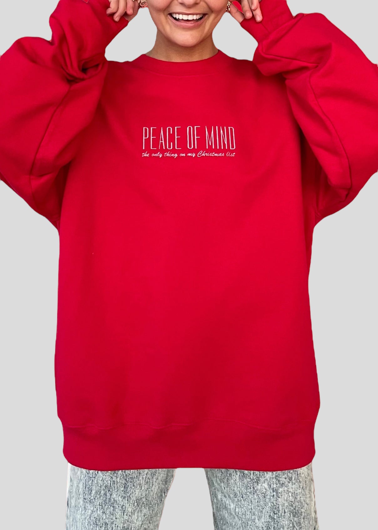 Embroidered Peace of Mind Sweatshirts