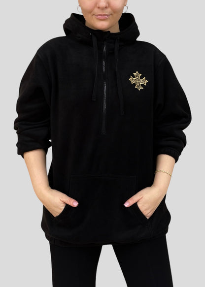 Limited Edition Embroidered Coptic Cross Quarter Zip Fleece Hoodie