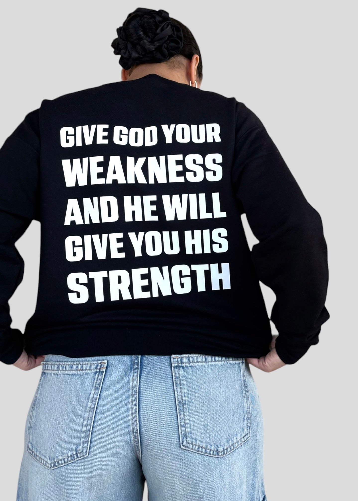 Coptic Cross + Give God Your Weakness and He Will Give You His Strength Sweatshirts