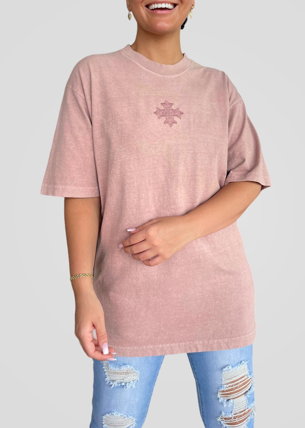 [DEAL TEE] Embroidered Classic Coptic Cross Tee