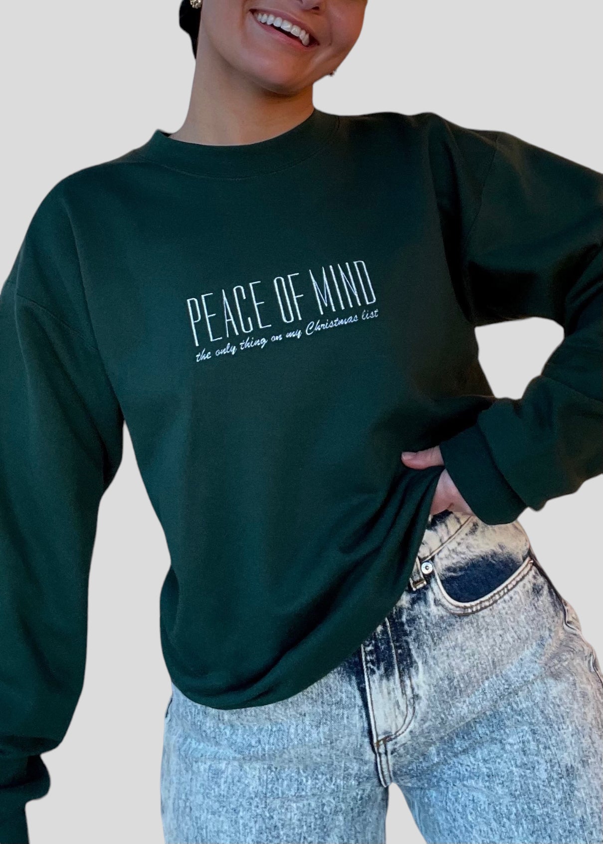 Embroidered Peace of Mind Sweatshirts