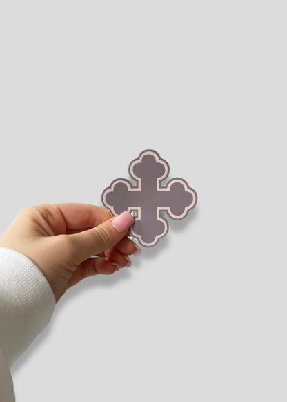 Round Coptic Cross Vinyl Sticker