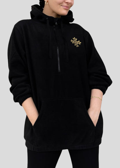 Limited Edition Embroidered Coptic Cross Quarter Zip Fleece Hoodie