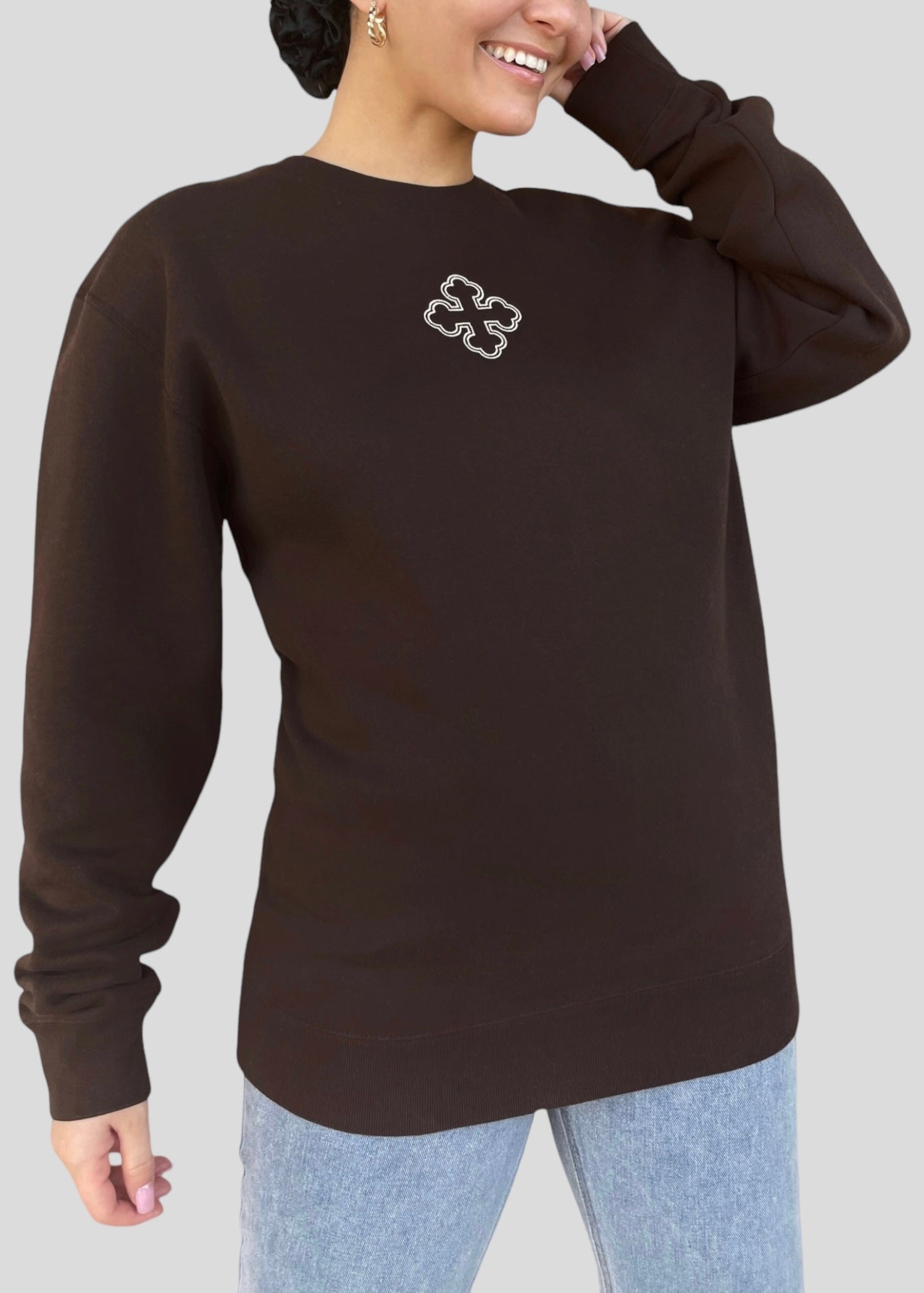 Embroidered Round Coptic Cross Sweatshirts