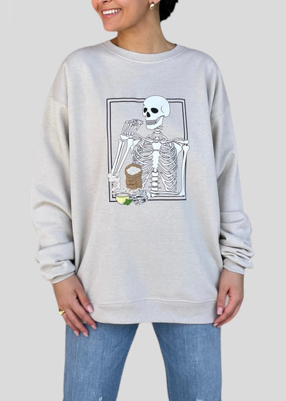 Skeleton Eating Lib (Pumpkin Seeds) Sweatshirts