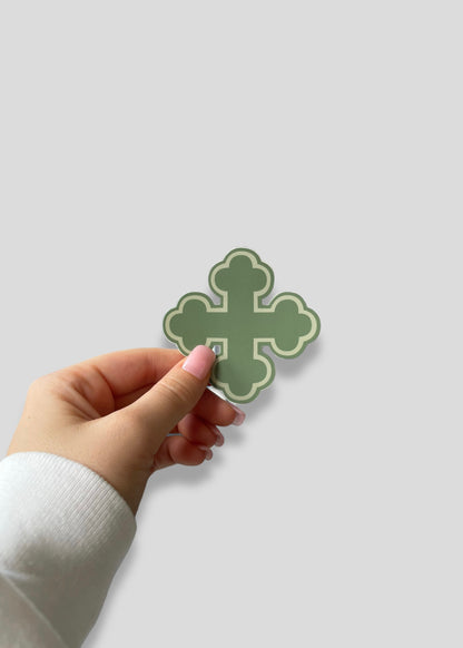 Round Coptic Cross Vinyl Sticker