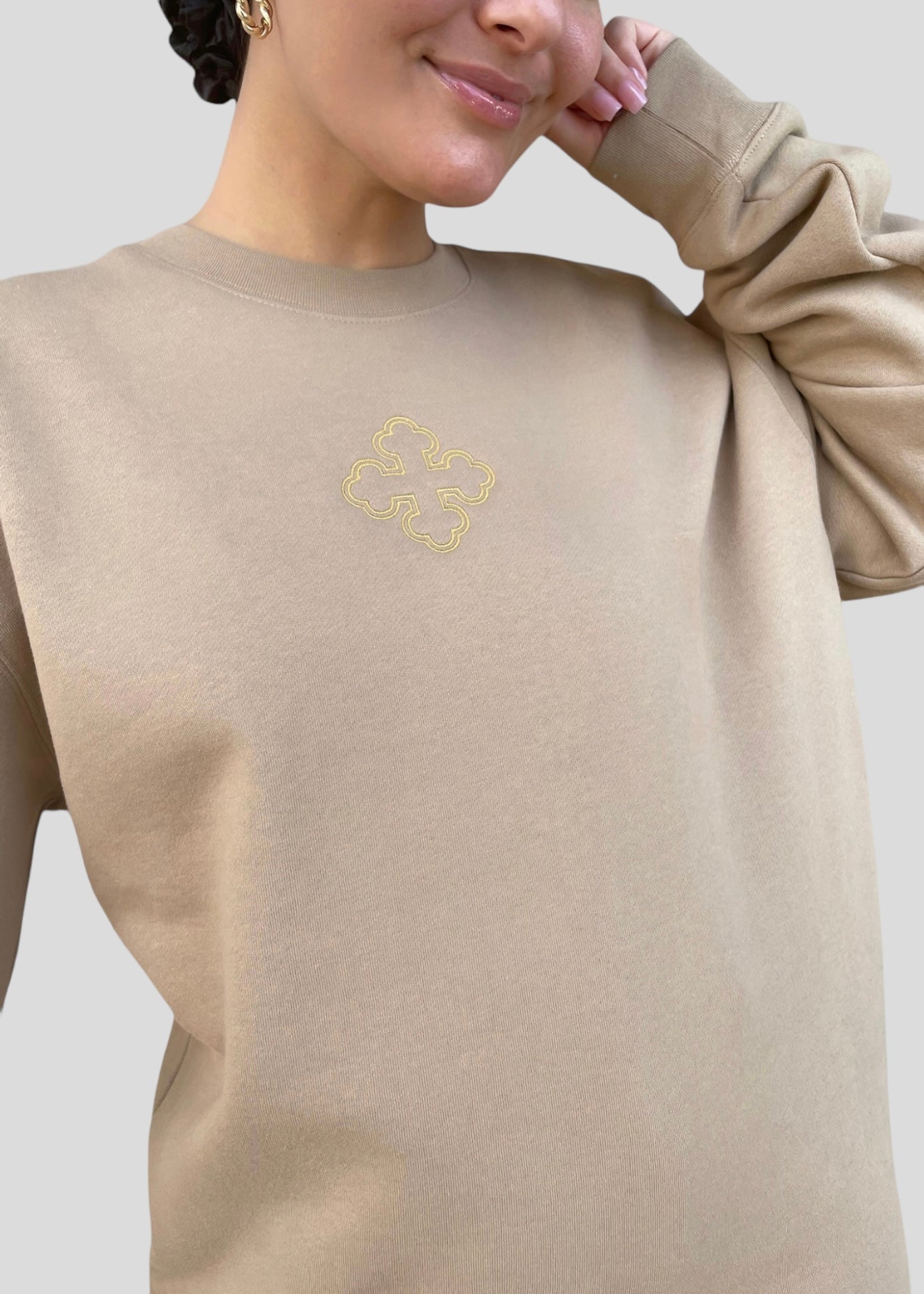 Embroidered Round Coptic Cross Sweatshirts