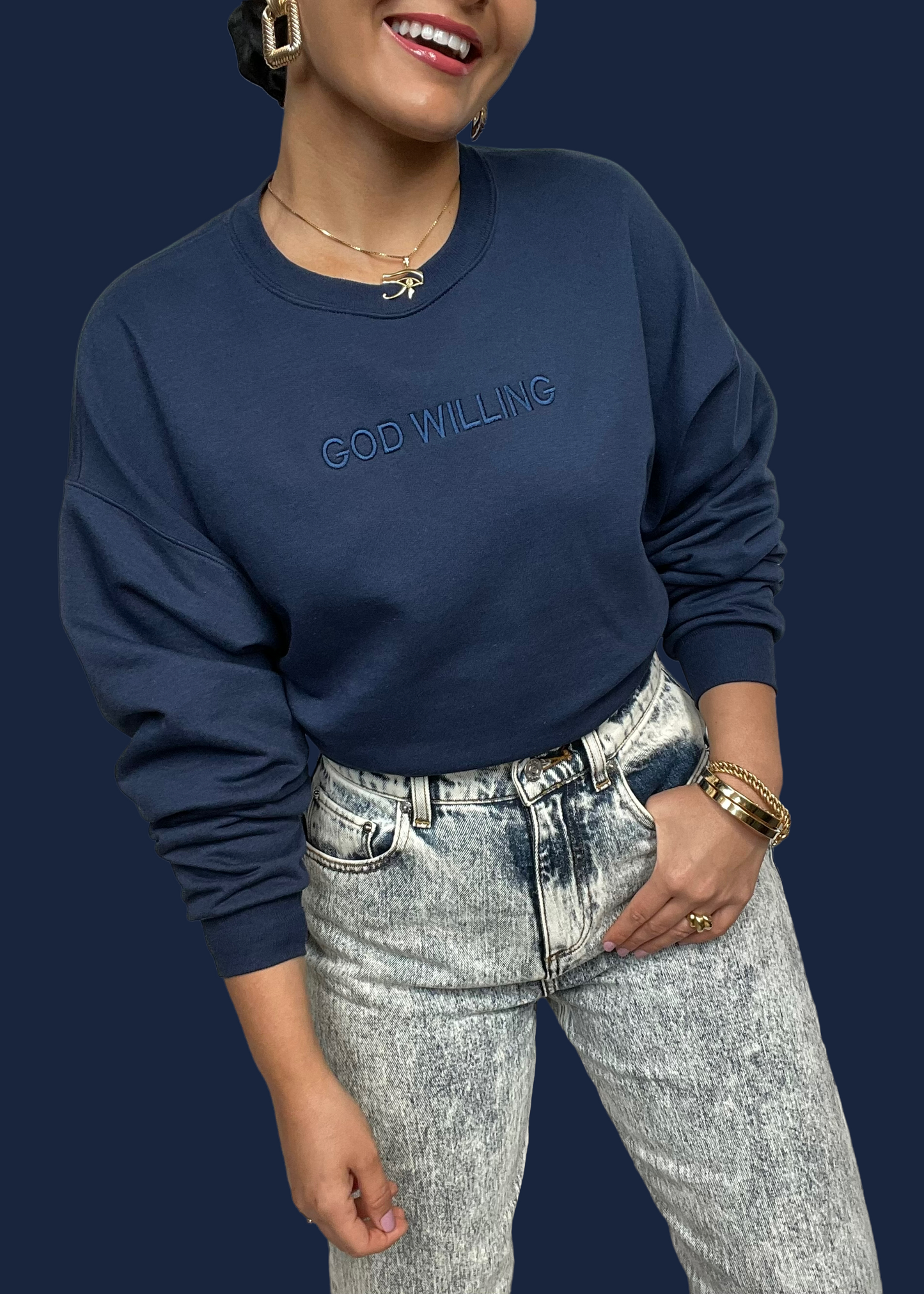 Embroidered God Willing Sweatshirts