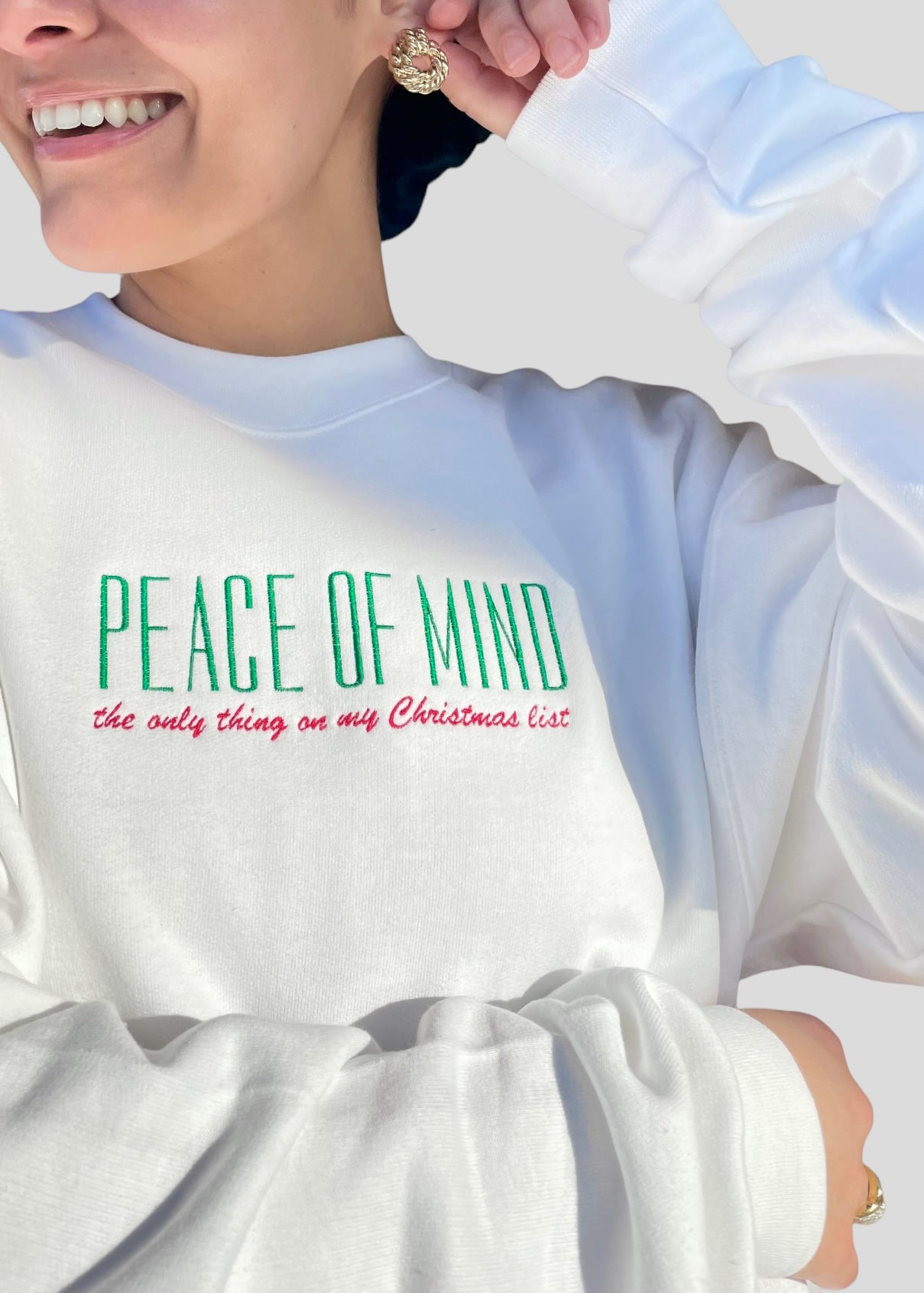 Embroidered Peace of Mind Sweatshirts