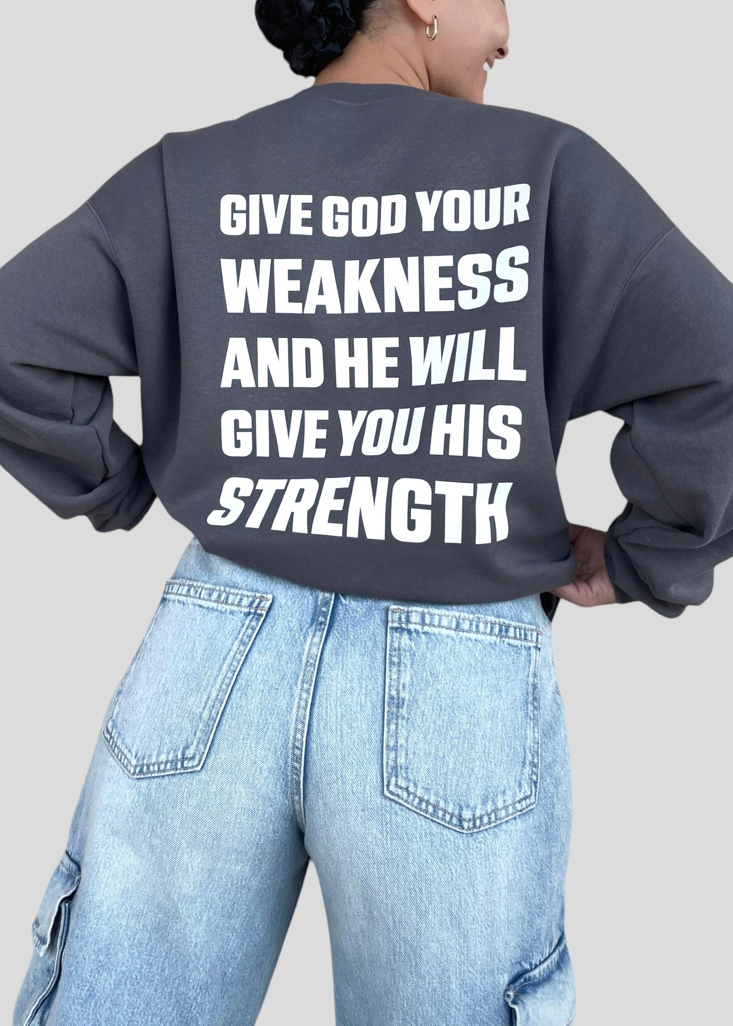 Coptic Cross + Give God Your Weakness and He Will Give You His Strength Sweatshirts