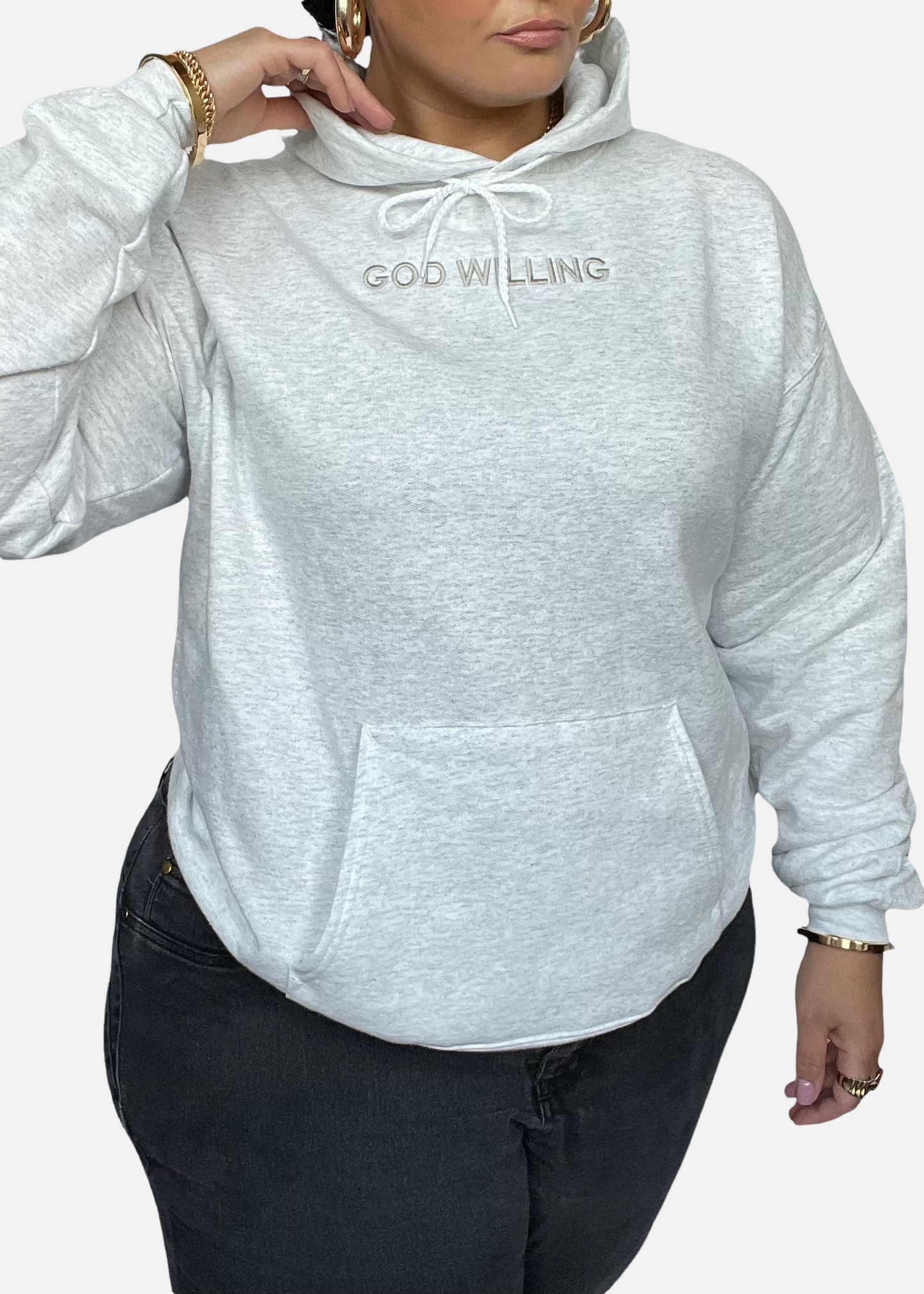 Embroidered God Willing Sweatshirts