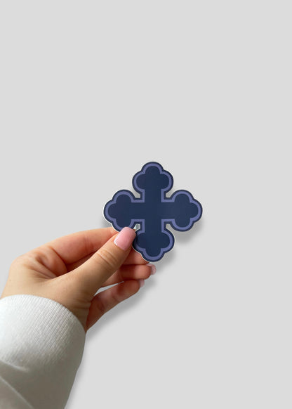 Round Coptic Cross Vinyl Sticker