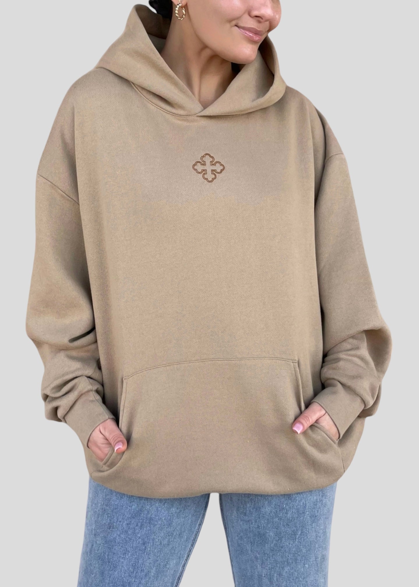 Embroidered Round Coptic Cross Sweatshirts