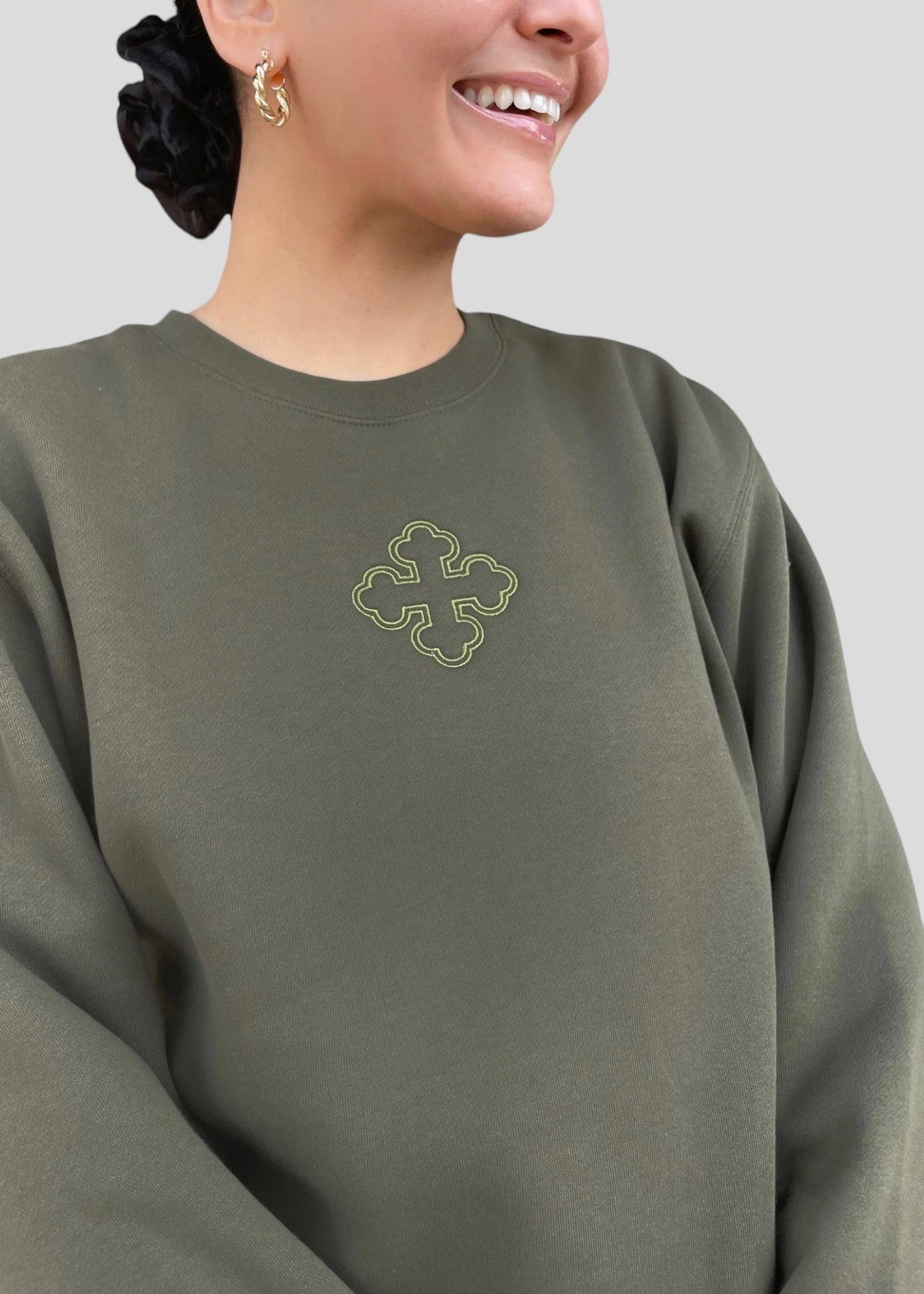 Embroidered Round Coptic Cross Sweatshirts