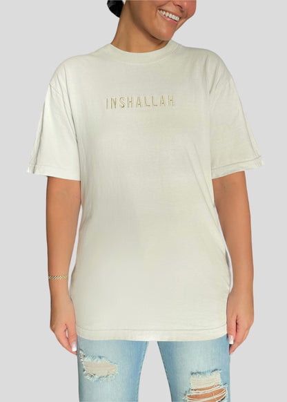 Embroidered Inshallah T-Shirts