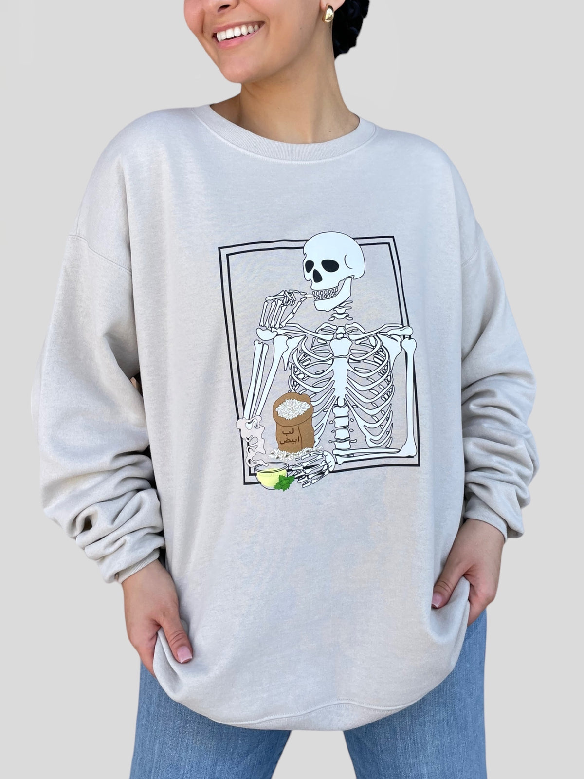 [READY TO SHP] Skeleton Eating Lib (Pumpkin Seeds) Sweatshirts