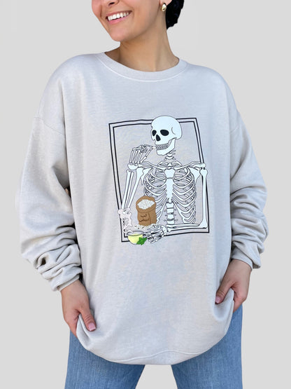 Skeleton Eating Lib (Pumpkin Seeds) Sweatshirts