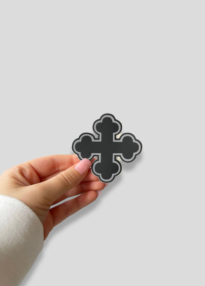 Round Coptic Cross Vinyl Sticker