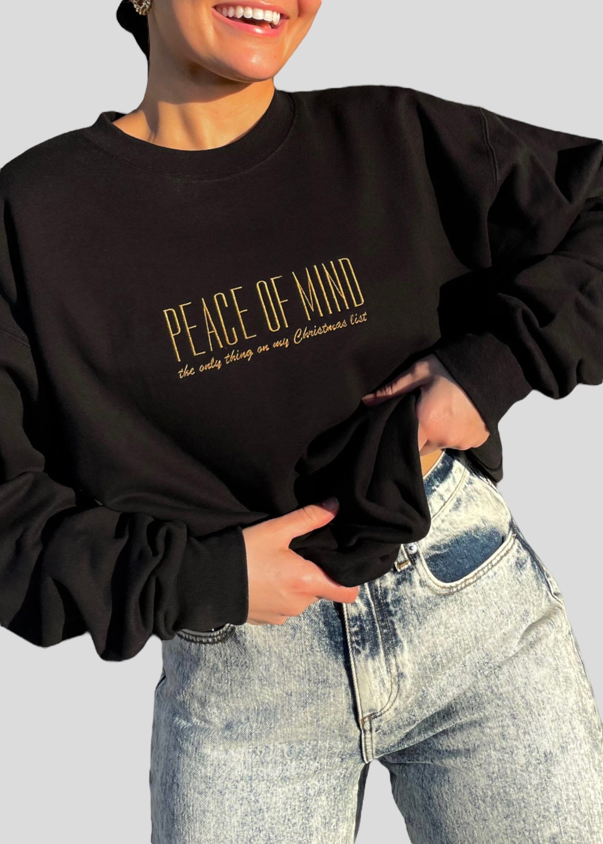 Embroidered Peace of Mind Sweatshirts