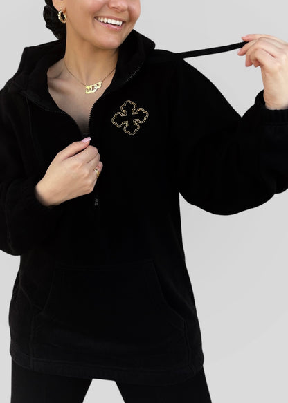 Limited Edition Embroidered Coptic Cross Quarter Zip Fleece Hoodie