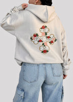 Coptic Floral Cross + Mahzuzah Printed & Embroidered Sweatshirts