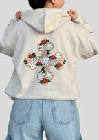 Coptic Floral Cross + Mahzuzah Printed & Embroidered Sweatshirts