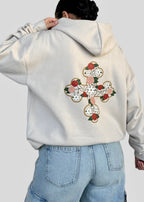 Coptic Floral Cross + Mahzuzah Printed & Embroidered Sweatshirts