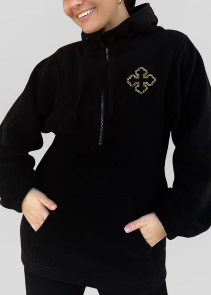 Limited Edition Embroidered Coptic Cross Quarter Zip Fleece Hoodie