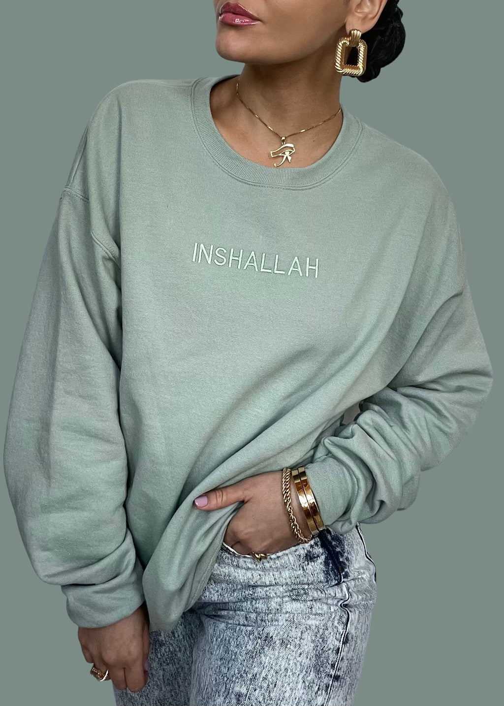 Embroidered Inshallah Sweatshirts