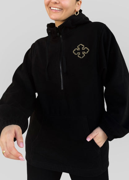 Limited Edition Embroidered Coptic Cross Quarter Zip Fleece Hoodie