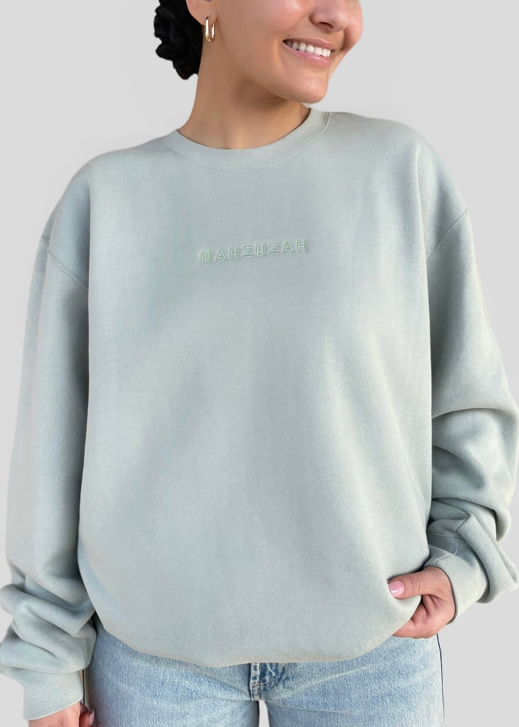 Coptic Floral Cross + Mahzuzah Printed & Embroidered Sweatshirts