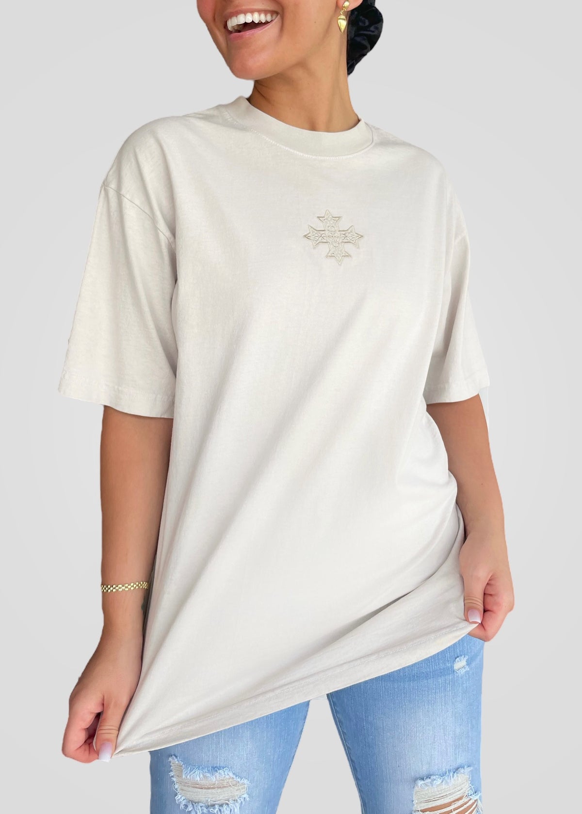 [DEAL TEE] Embroidered Classic Coptic Cross Tee