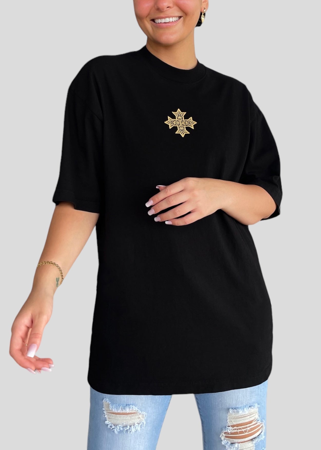 [DEAL TEE] Embroidered Classic Coptic Cross Tee